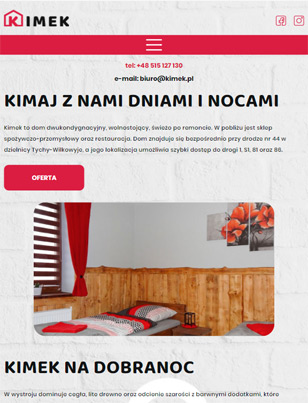 Portfolio Kimek - widok Tablet