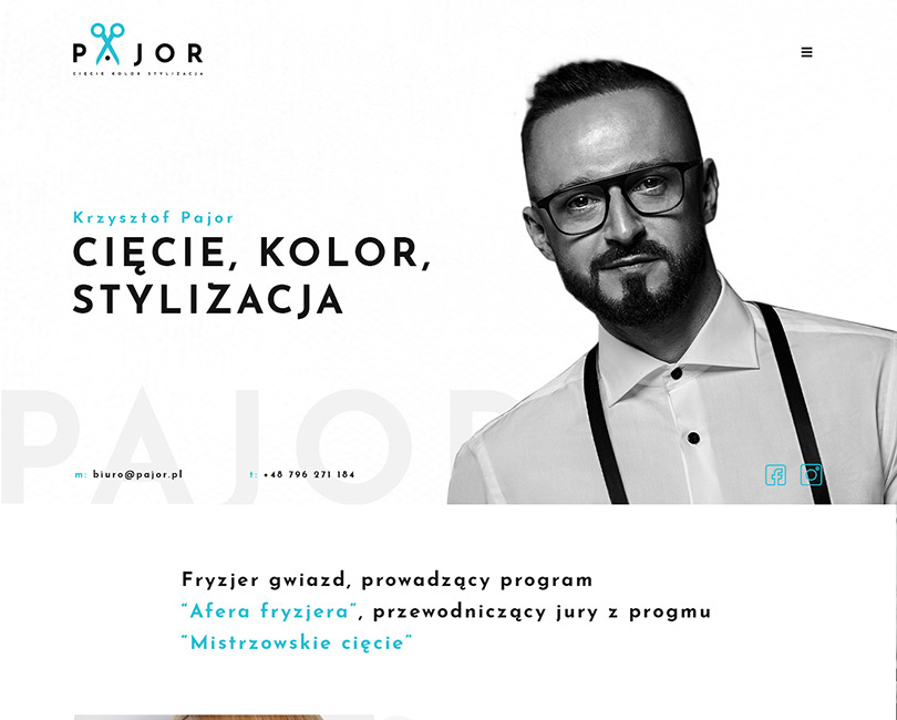 Portfolio Pajor - widok PC