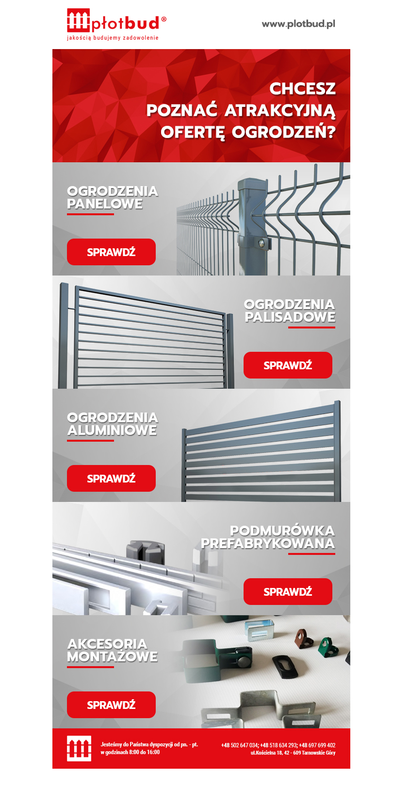 Portfolio Płotbud (Mailing) - Oferta Ogrodzeń - mailing