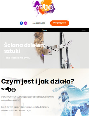 Portfolio WallJee - widok Tablet