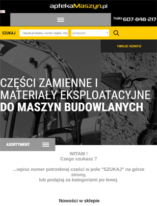 Portfolio Sklep KlinikaMaszyn - widok Tablet