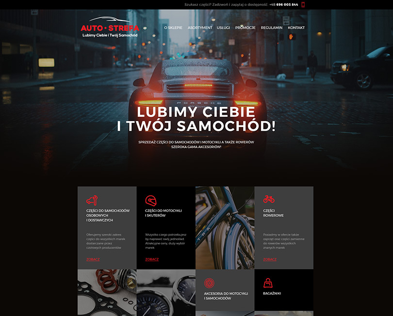 Portfolio Autostrefa - widok PC