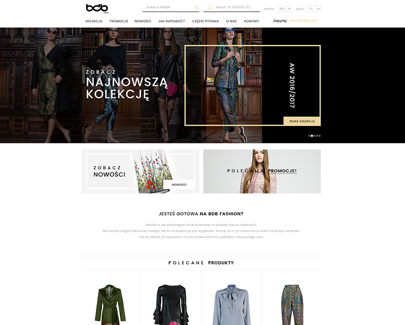 Portfolio BDB Fashion - widok PC