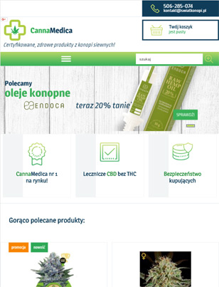 Portfolio CannaMedica - widok Tablet