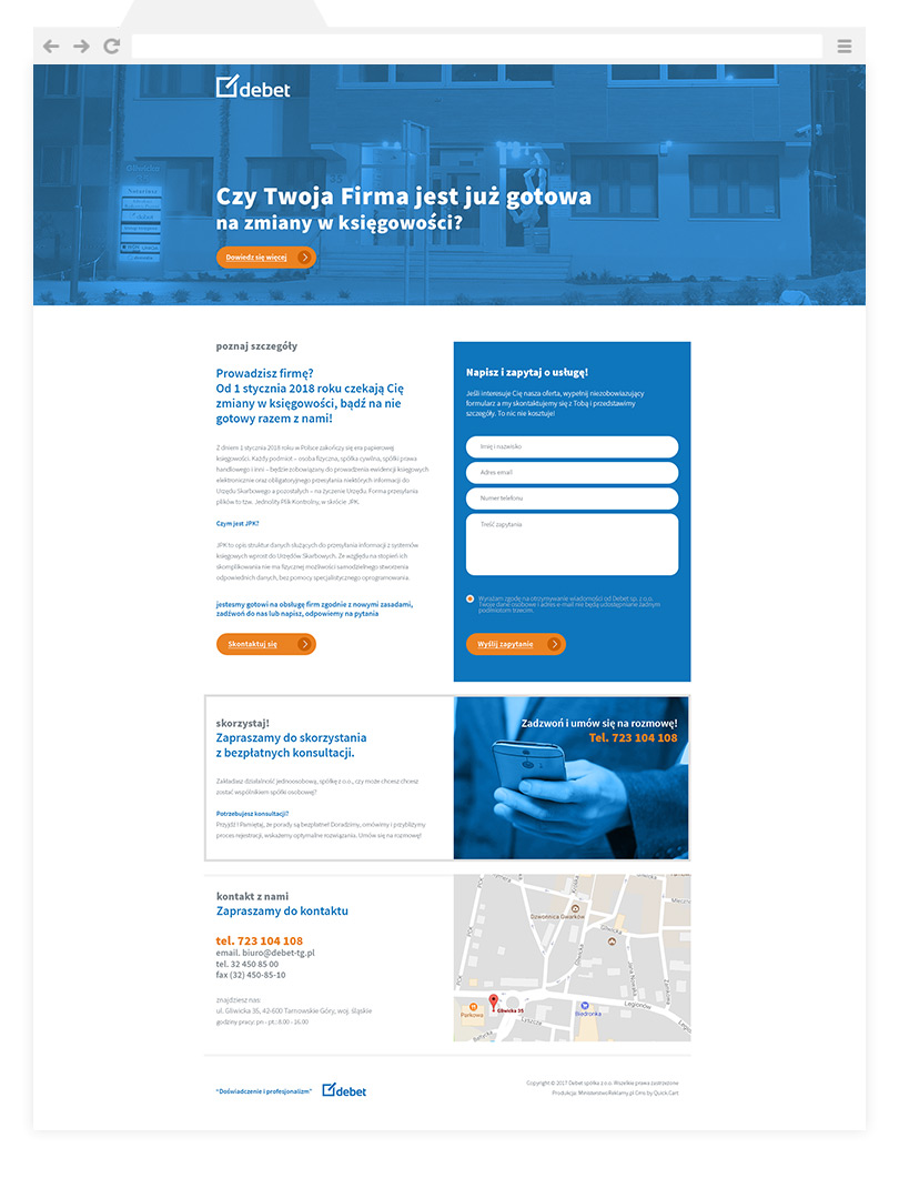 Portfolio Debet - landing page