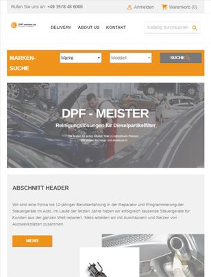 Portfolio DPF-Meister - widok Tablet