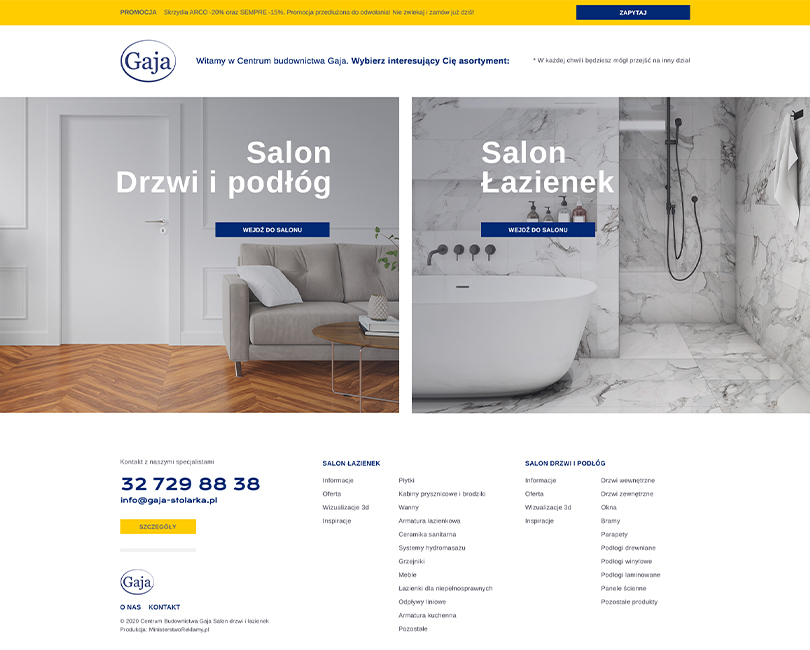 Portfolio Gaja - widok PC
