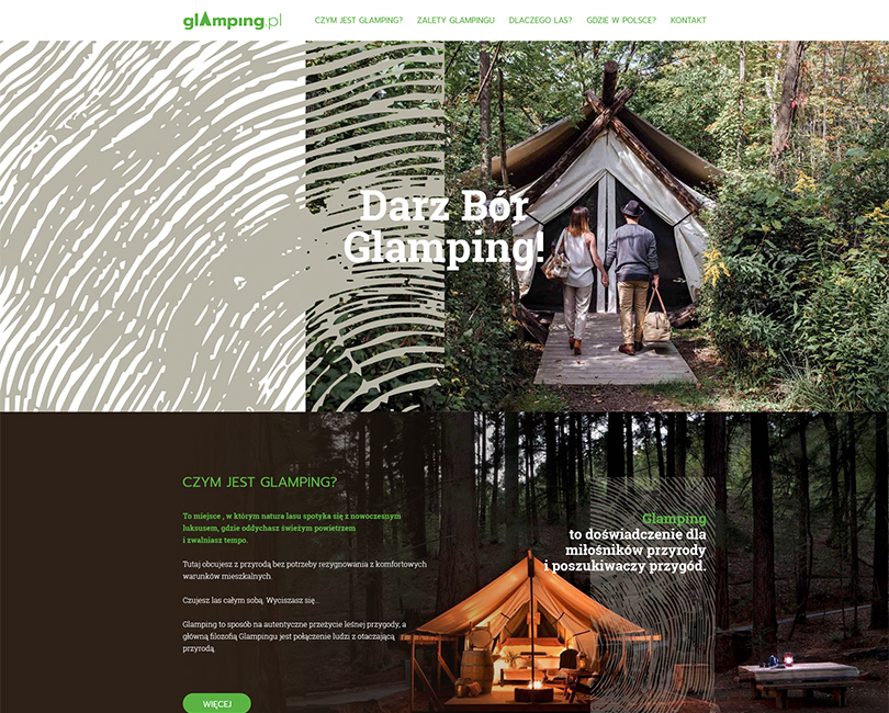 Portfolio Glamping - widok PC