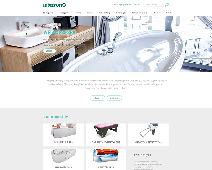 Portfolio Intersun - widok PC