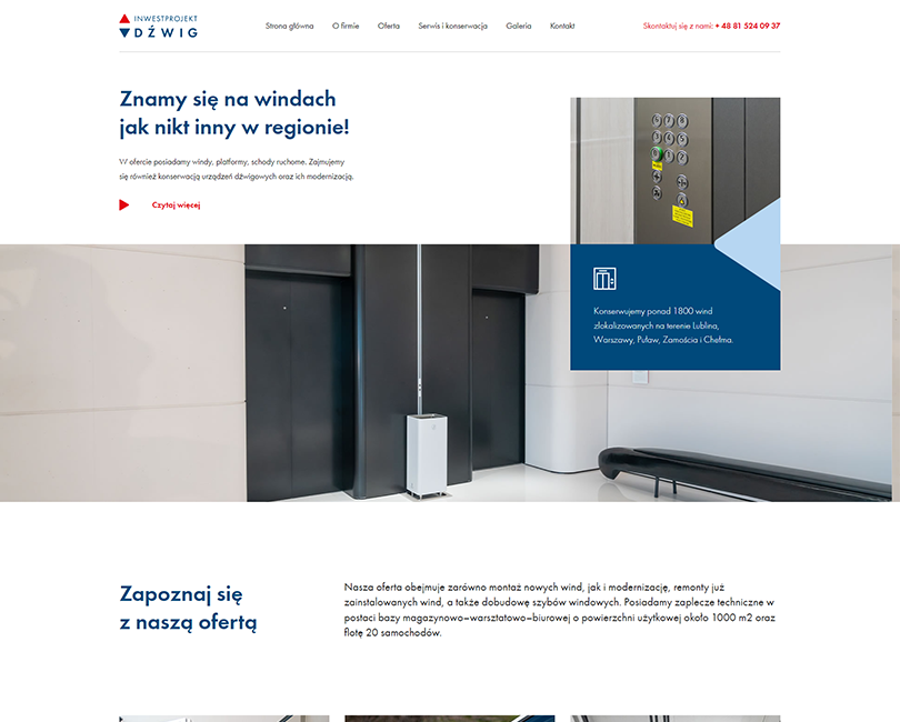Portfolio Inwestprojektdźwig - widok PC