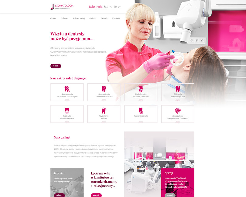 Portfolio JJStomatologia - widok PC