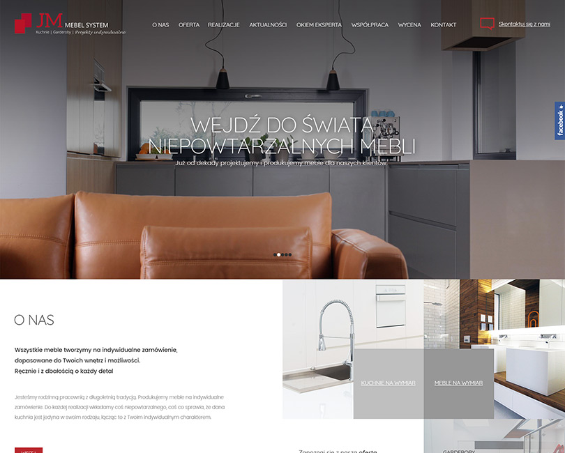 Portfolio JM Mebel System - widok PC