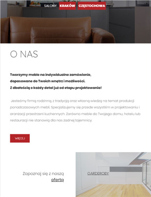 Portfolio JM Mebel System - widok Tablet