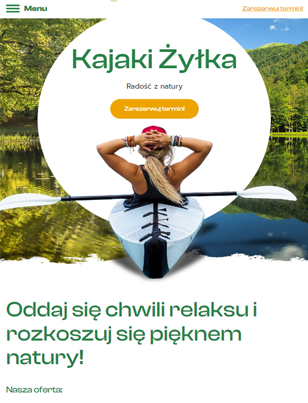 Portfolio Kajaki Żyłka - widok Tablet