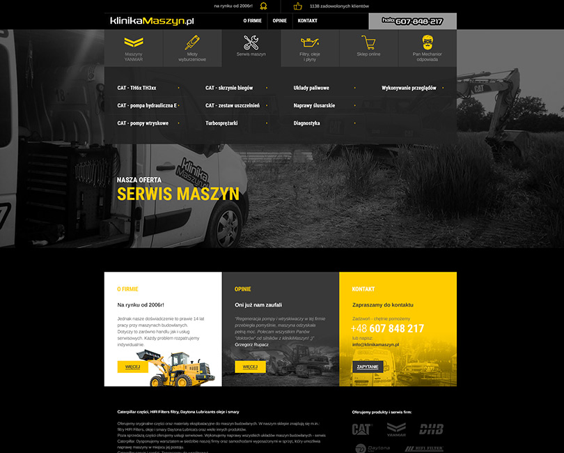 Portfolio KlinikaMaszyn - widok PC