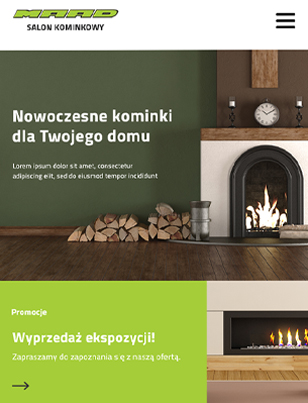 Portfolio Kominki Tuchola - widok Tablet