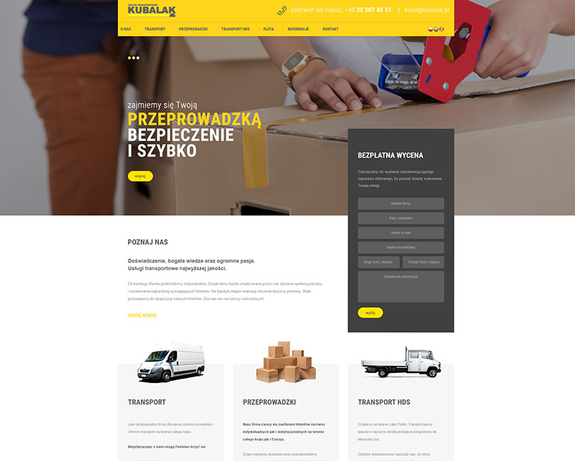 Portfolio Kubalak - widok PC