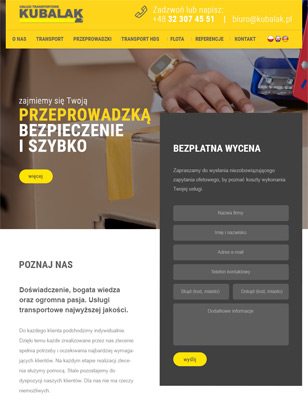 Portfolio Kubalak - widok Tablet