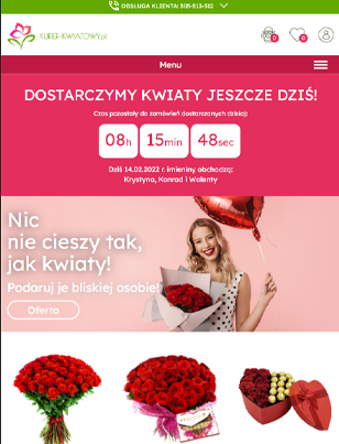 Portfolio Kurier Kwiatowy - widok Tablet
