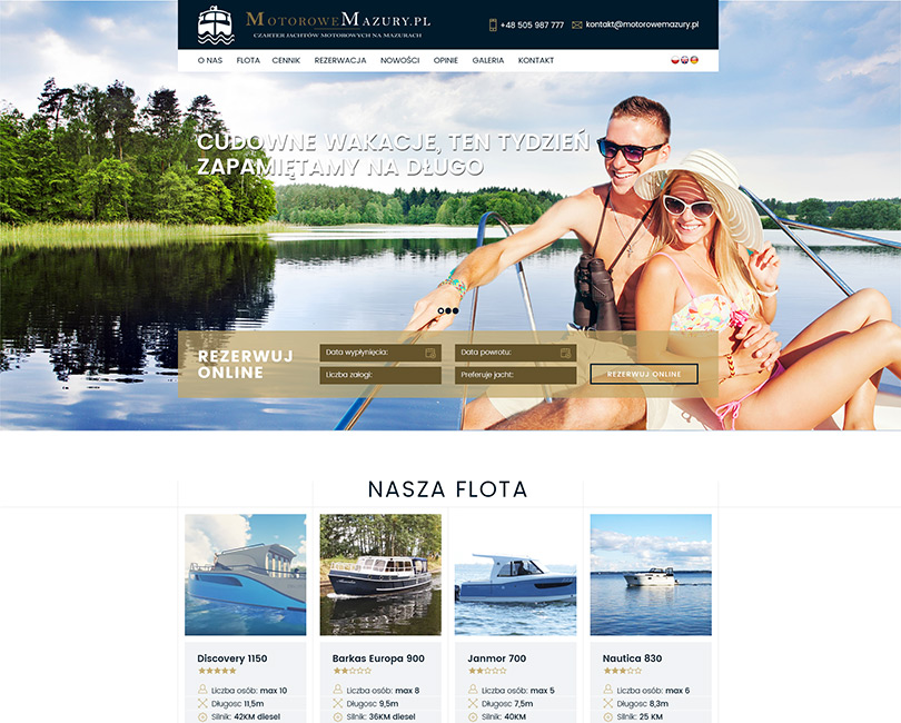 Portfolio Motorowe Mazury - widok PC
