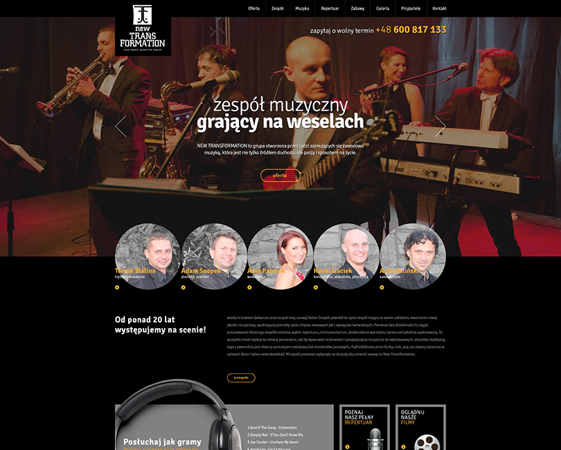 Portfolio NewTransformation - widok PC