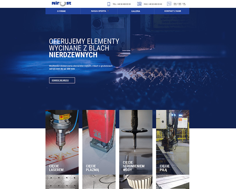 Portfolio Nirost - widok PC