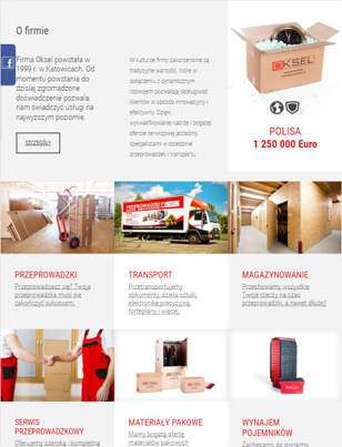 Portfolio Oksel Przeprowadzki - widok Tablet
