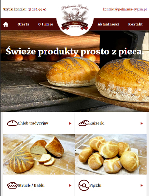 Portfolio Piekarnia Żyglin - widok Tablet