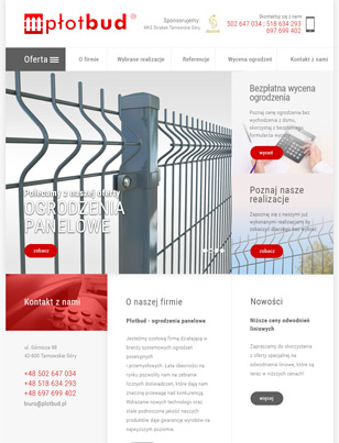 Portfolio Płotbud - widok Tablet