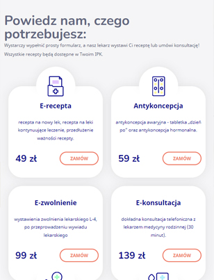 Portfolio Potrzebujerecepte.pl - widok Tablet