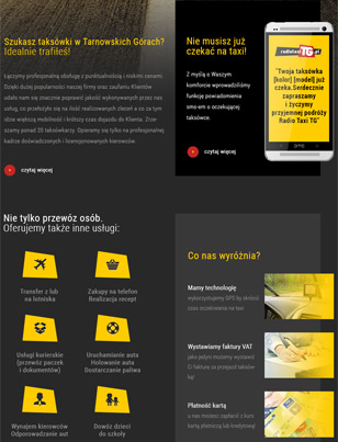 Portfolio RadioTaxiTG - widok Tablet