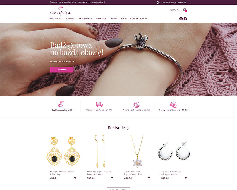 Portfolio Sense of Style - widok PC