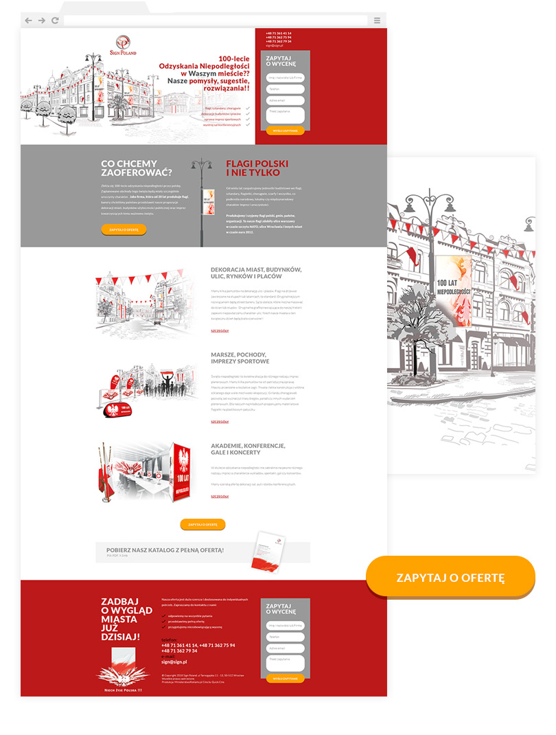 Portfolio SIGN Niepodległość - landing page