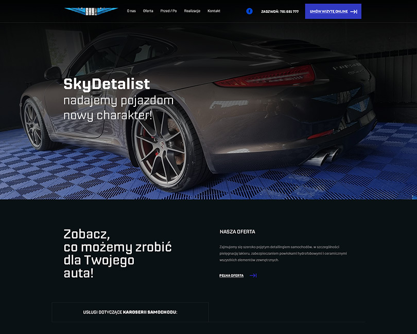 Portfolio Sky Detalist - widok PC
