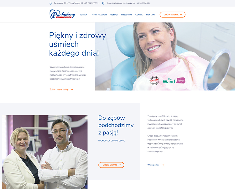 Portfolio Stomatologia Pachońscy - widok PC