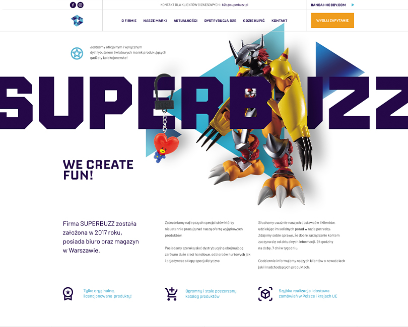 Portfolio Superbuzz - widok PC