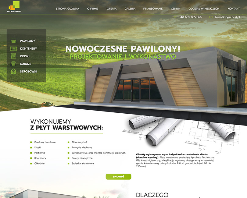 Portfolio SzymBud - widok PC