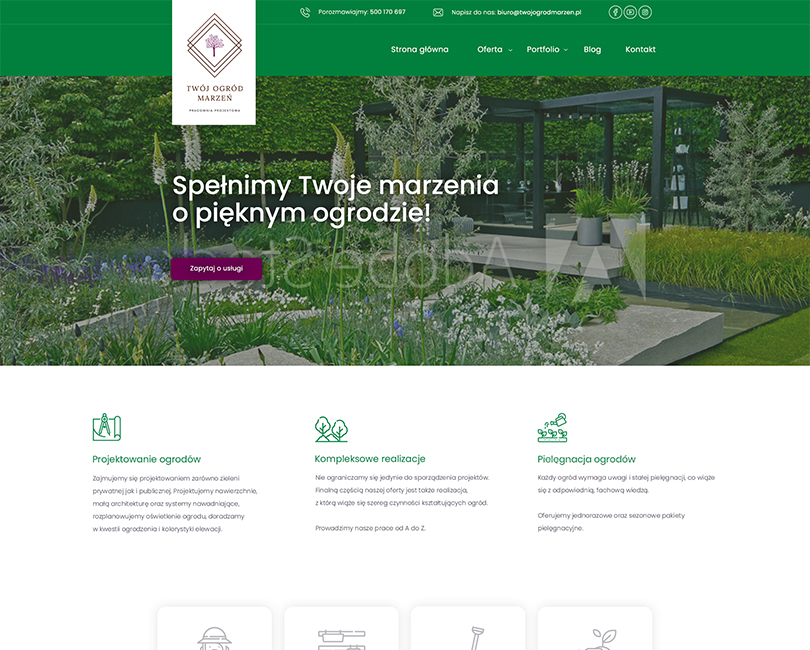Portfolio Twój Ogród Marzeń - widok PC