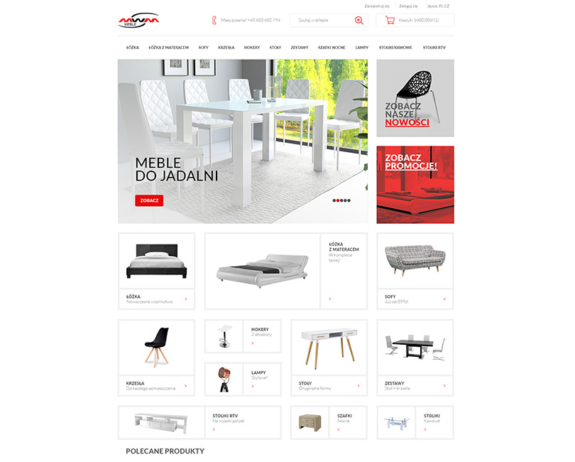 Portfolio MwmMeble - widok PC