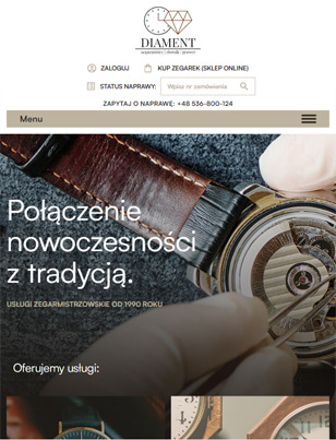Portfolio Diament - widok Tablet