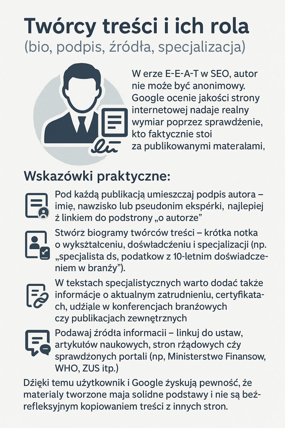 E-E-A-T a twórcy treści
