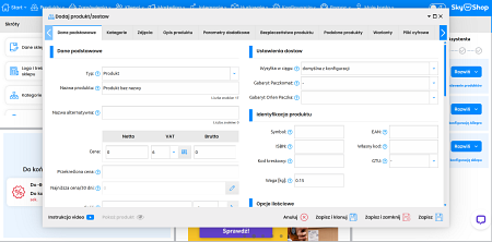 panel administracyjny skyshop